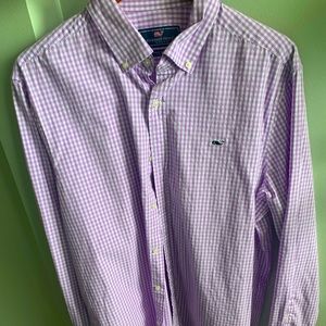 Vineyard vines button down purple whale shirt